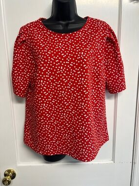 Mellóday Red & white top ladies size L VGUC